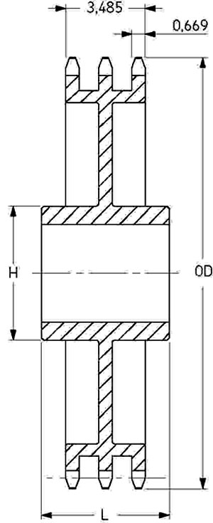 Звездочка PHS 100-3CH80